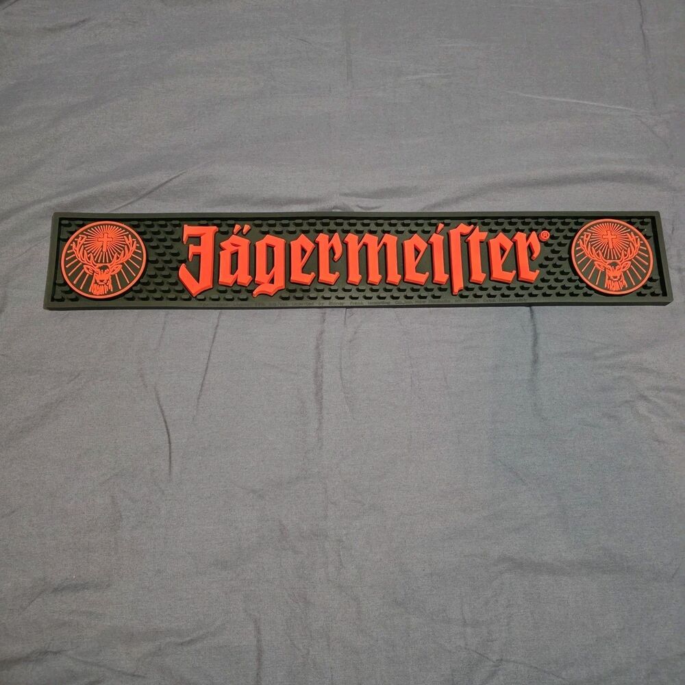 Jagermeister Rubber Bar Rail Runner Spill Mat Heavy Duty  21" X 3.5"